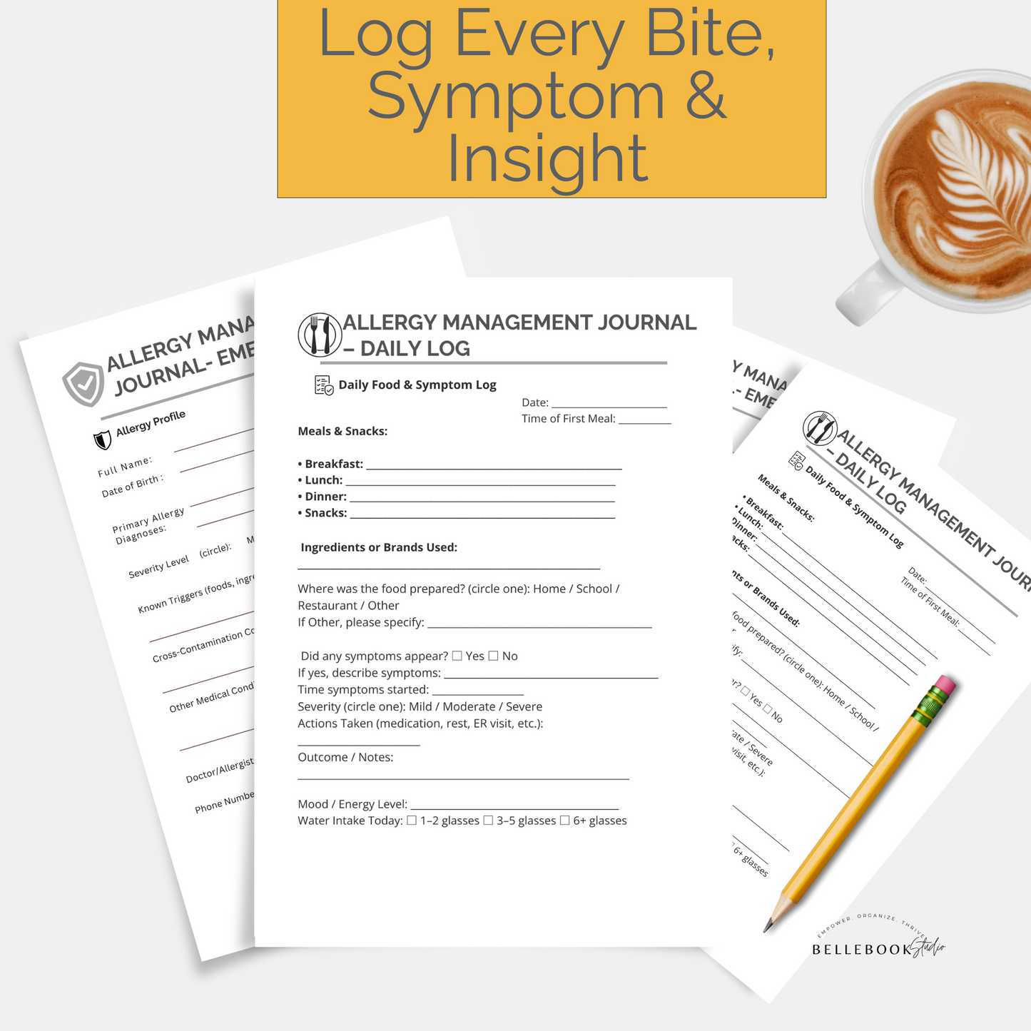 The Allergy Management Tracker & Symptom Log – Spiral-Bound Guided Journal for Food Allergies