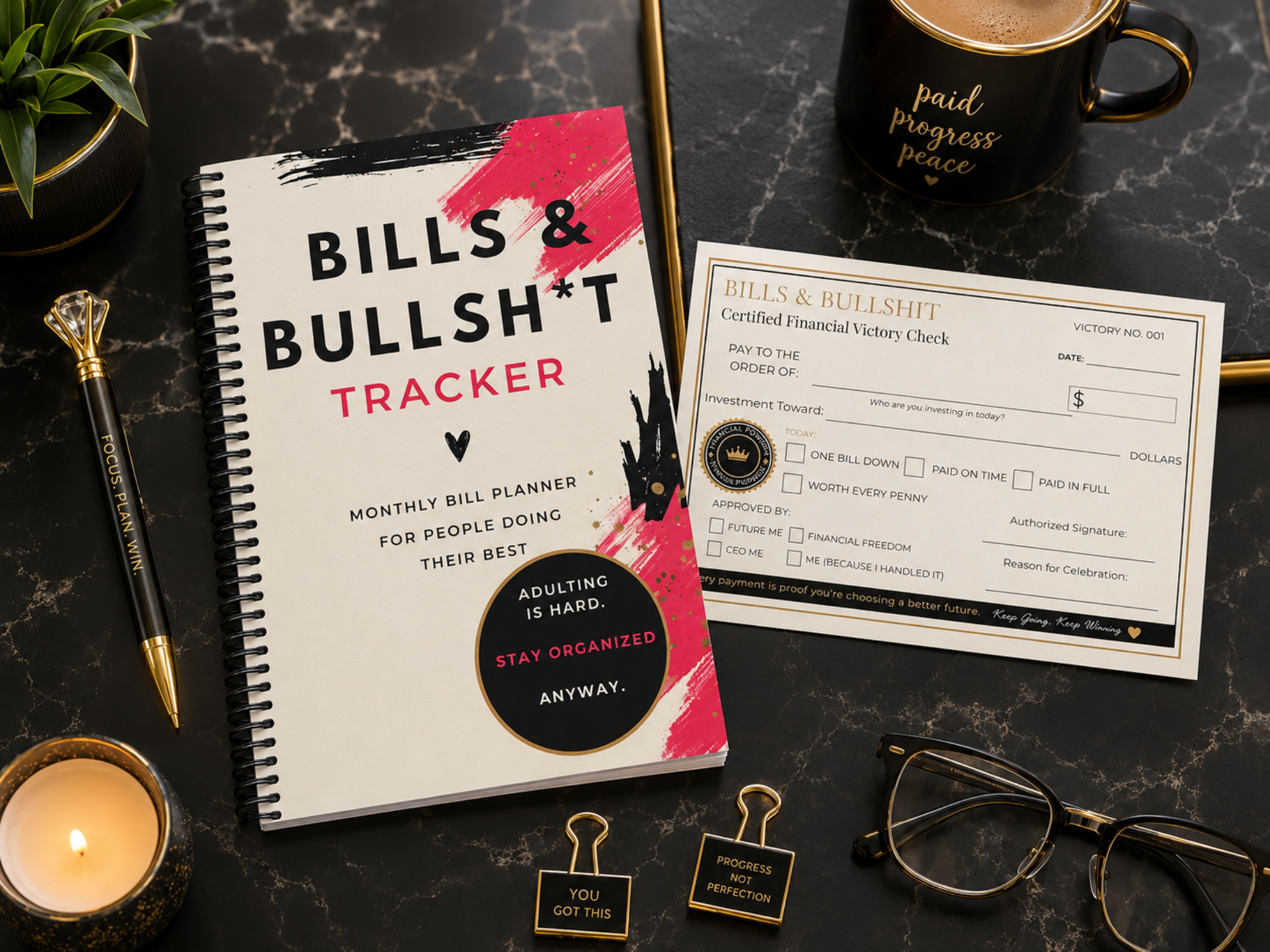 Bills & Bullshit: Monthly Bill Organizer, Payment Ledger & Expense Tracker