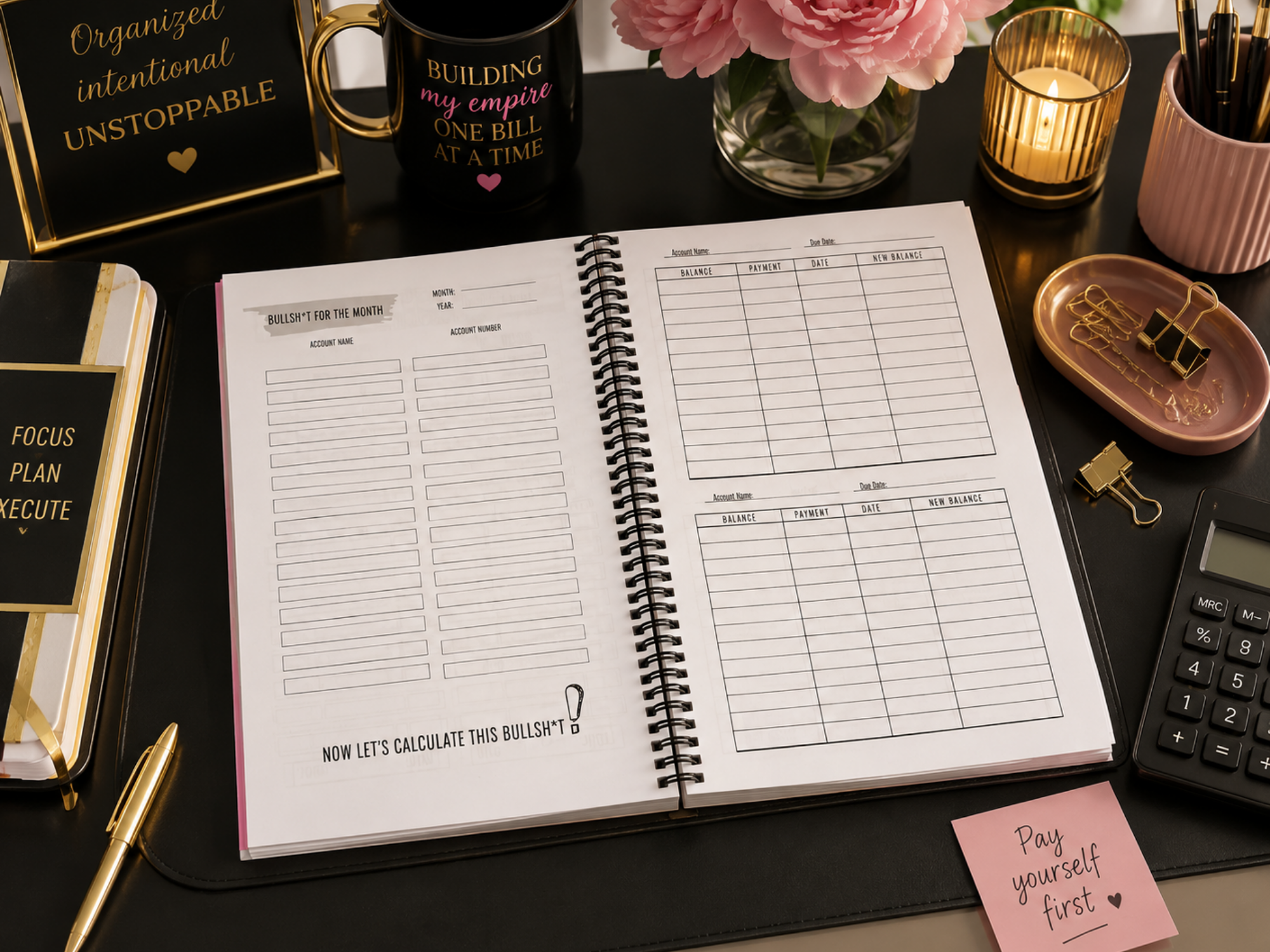 Bills & Bullshit: Monthly Bill Organizer, Payment Ledger & Expense Tracker
