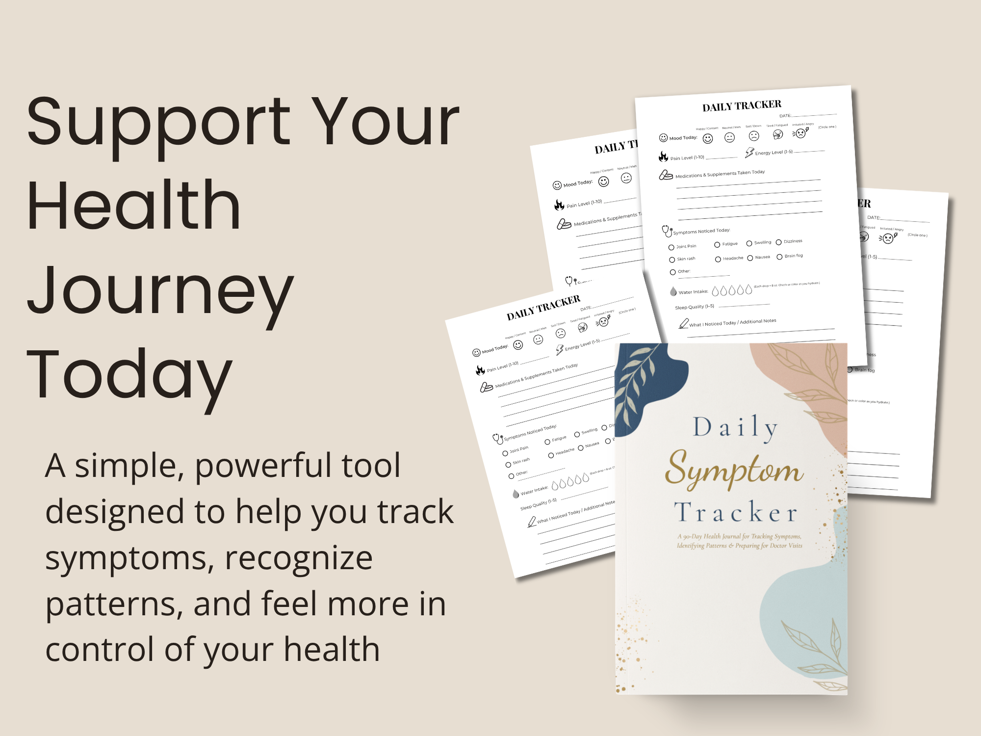 Daily Symptom Tracker | Chronic Illness Wellness &amp; Health Tracking Journal