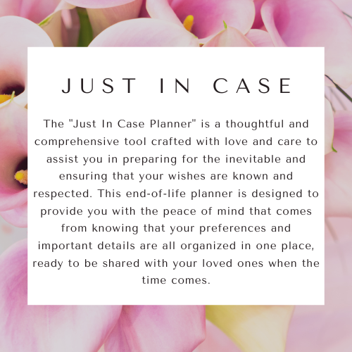 Just In Case Planner- Printable Instant Download