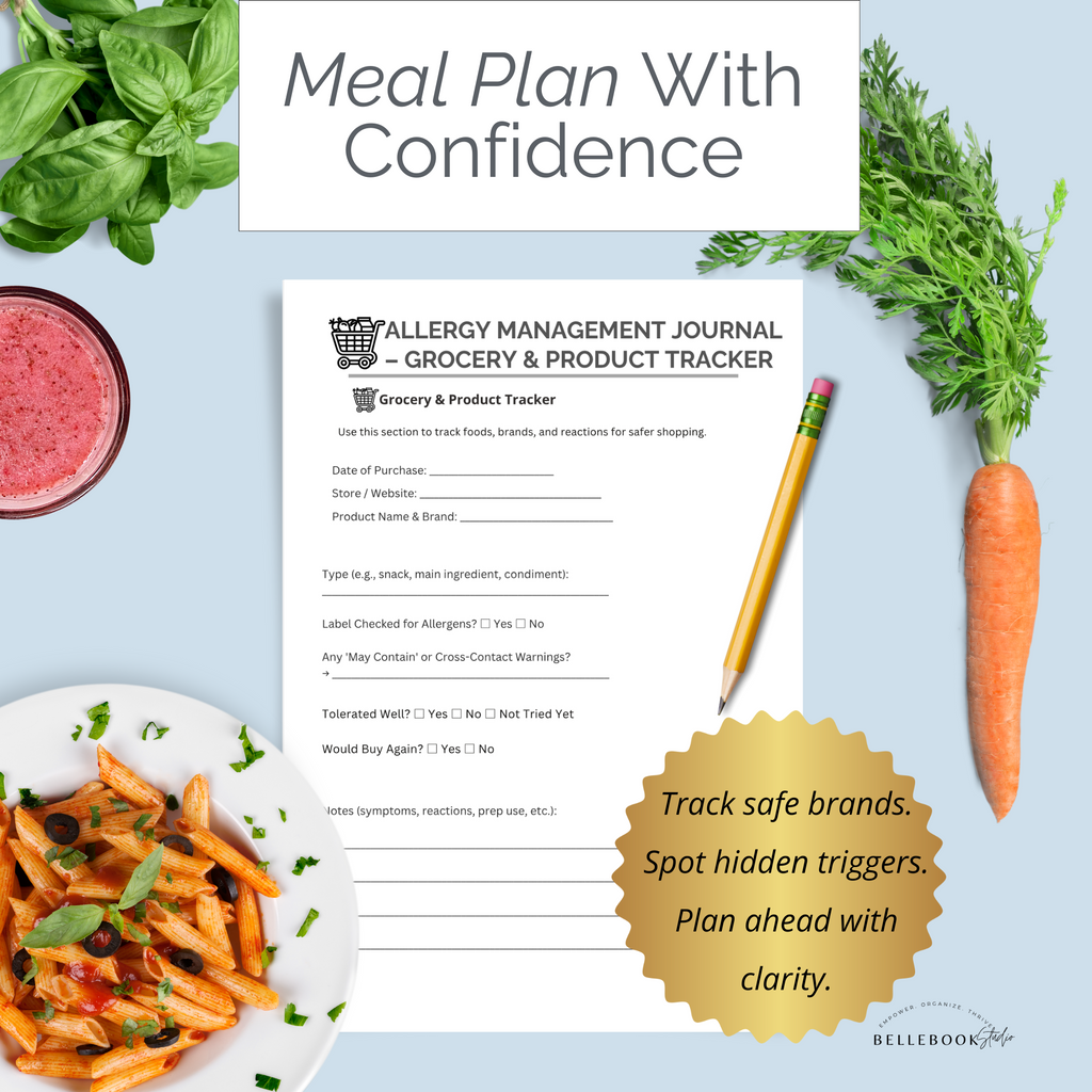 The Allergy Management Tracker & Symptom Log – Spiral-Bound Guided Journal for Food Allergies