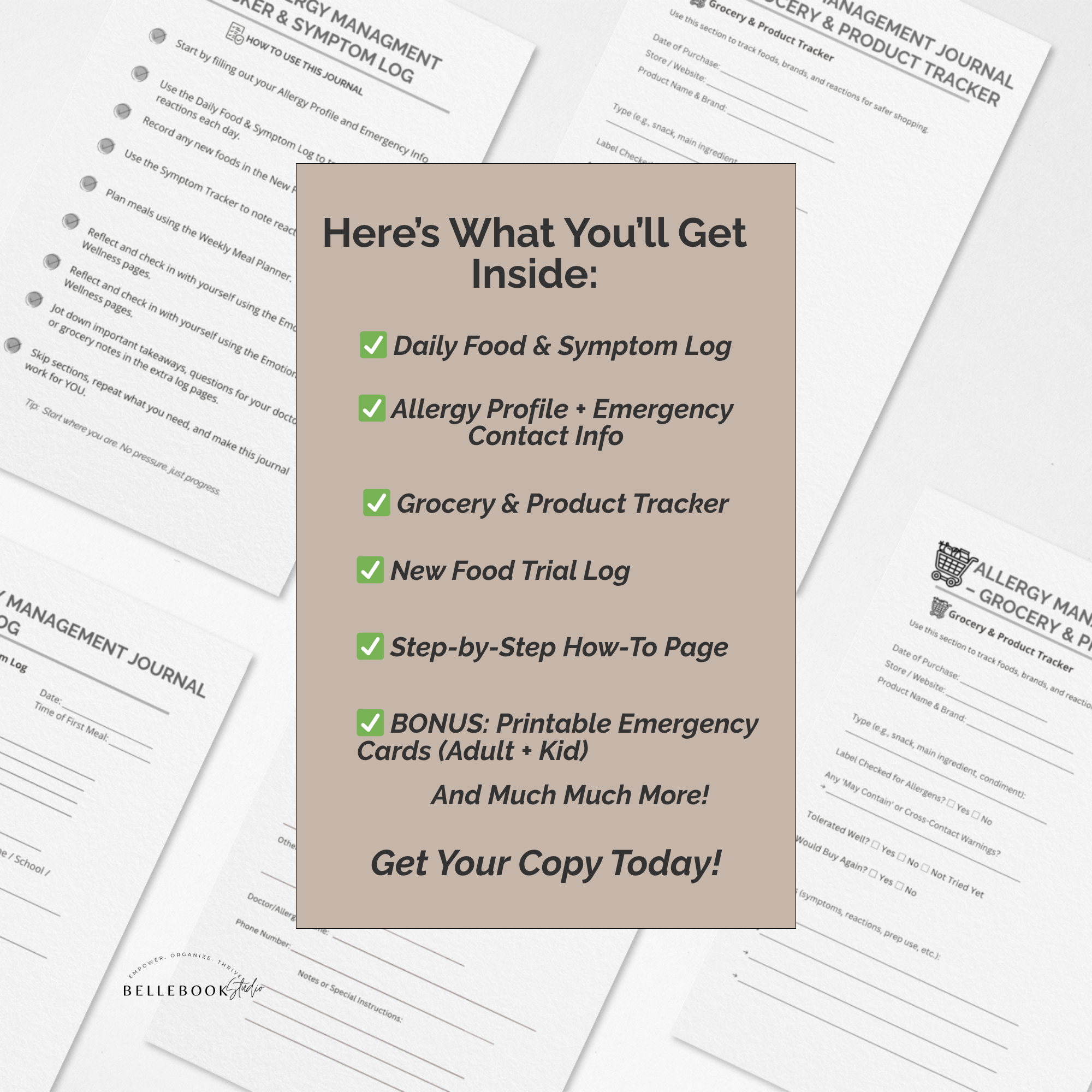 The Allergy Management Tracker & Symptom Log – Spiral-Bound Guided Journal for Food Allergies
