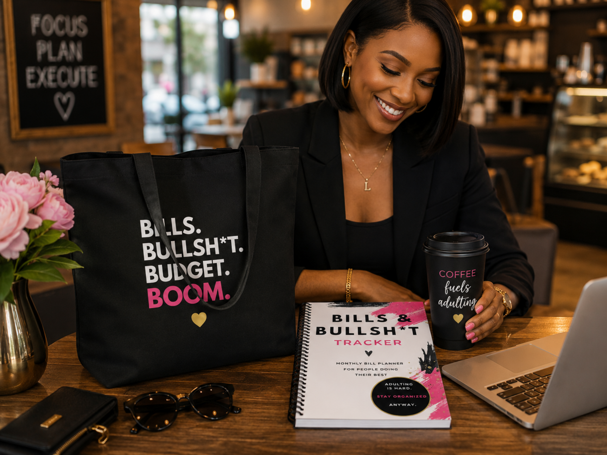 Bills. Bullsh*t. Budget. Boom. Organic Cotton Tote Bag