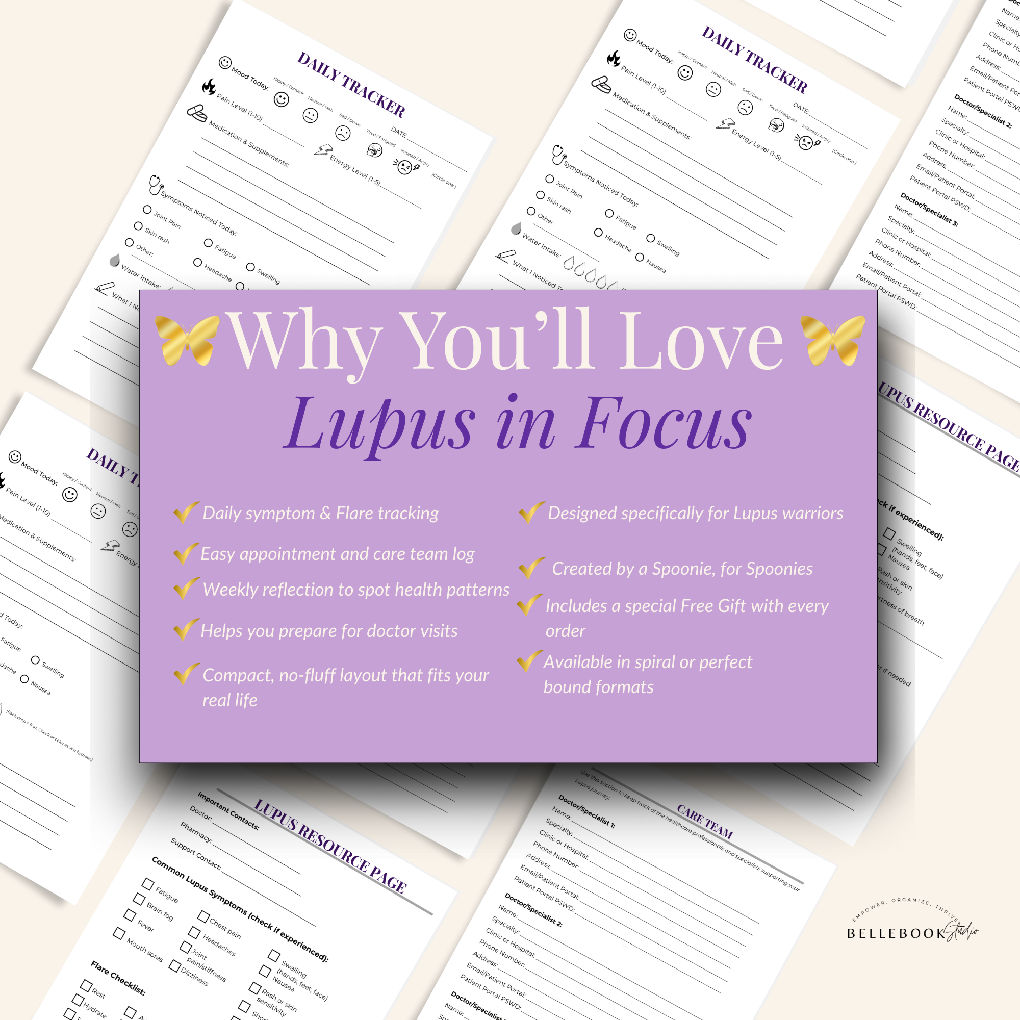 Lupus in Focus – 90-Day Perfect Bound Symptom Tracker for Flare-Ups, Meds & Wellness
